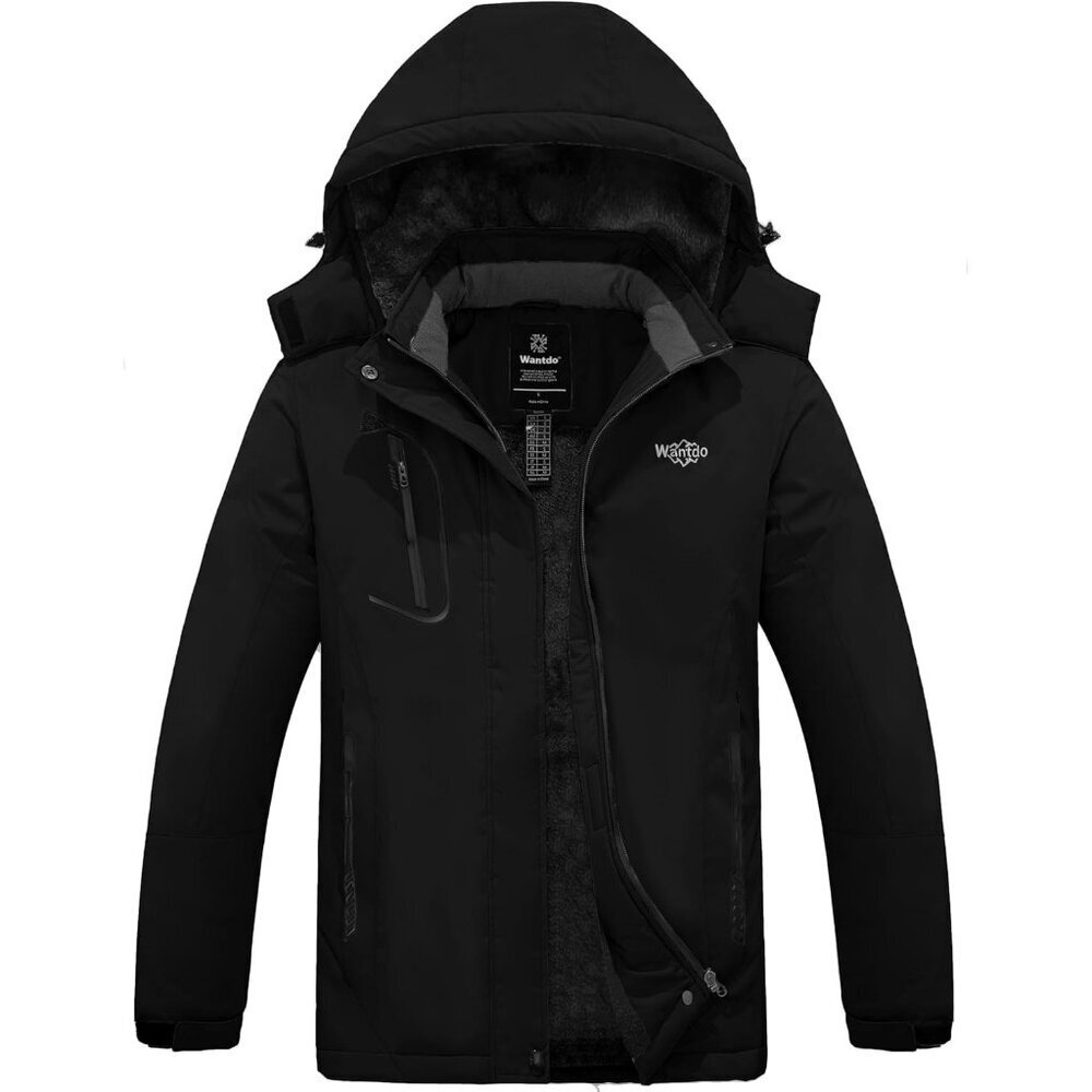 Women's Black Mountain Waterproof Ski Jacket Windproof Rain Jacket Coat